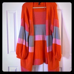 Color block long sweater
